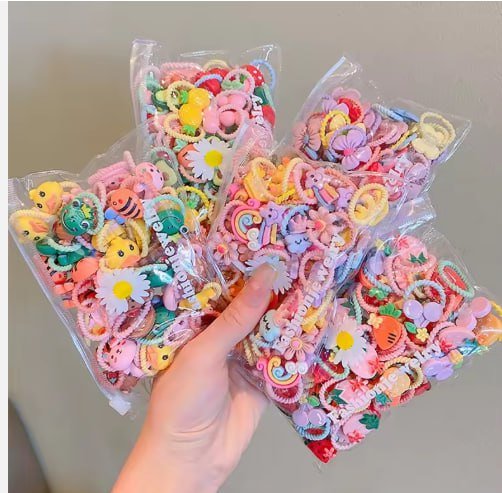 20 Pieces Cartoon Hair Rubber Band