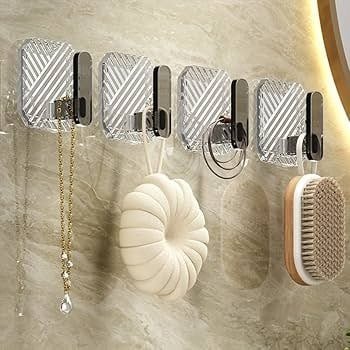 4 pcs Self Adhesive Hooks Kitchen Wall Hooks  black colour