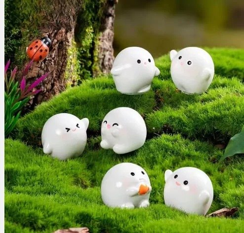 6 pcs kawaii ghost car decoration