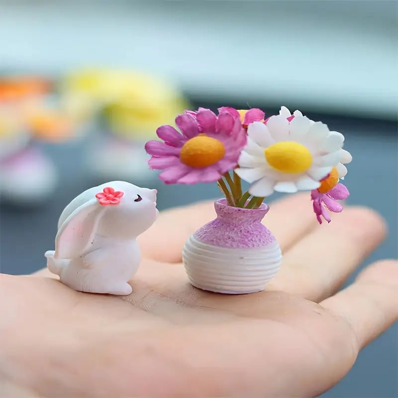 Cute Bunny mini vase car decoration