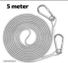 5 METER HEAVY DUTY CLOTHES DRYING ROPE WITH HOOKS
