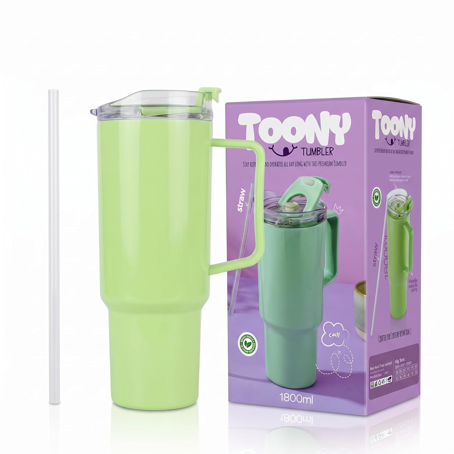 1800ML Tumbler With Straw