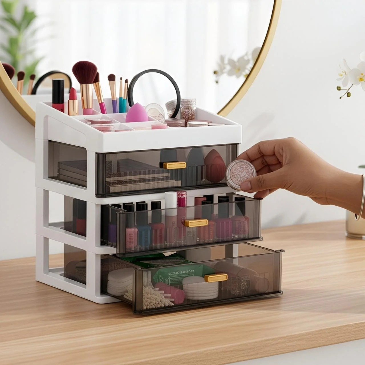 3 LAYER Makeup Organizer with Drawers