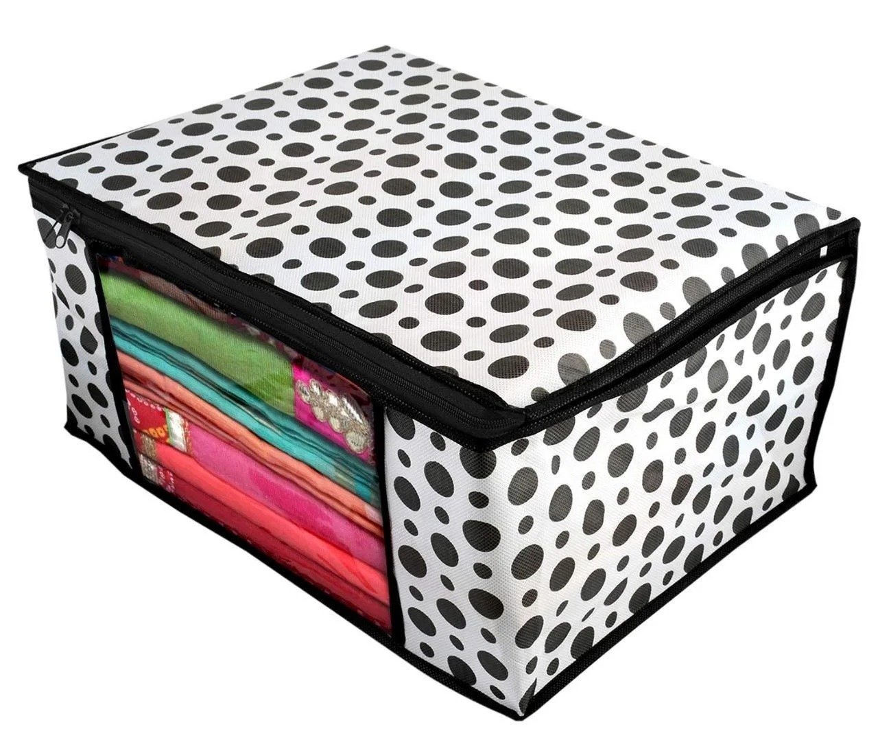 Non-Woven Saree Storage Bag BLACK DOT