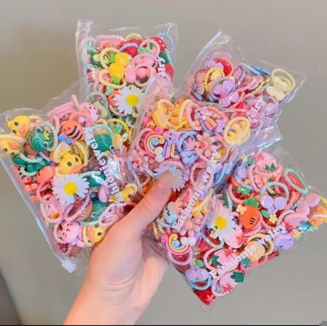 20 Pieces Cartoon Hair Rubber Band