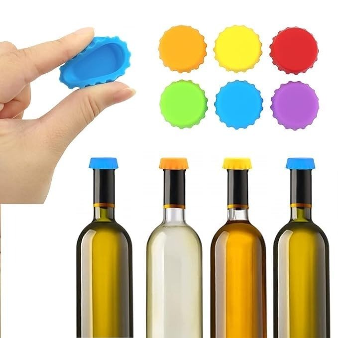 6 PCS Silicone Rubber Bottle Caps