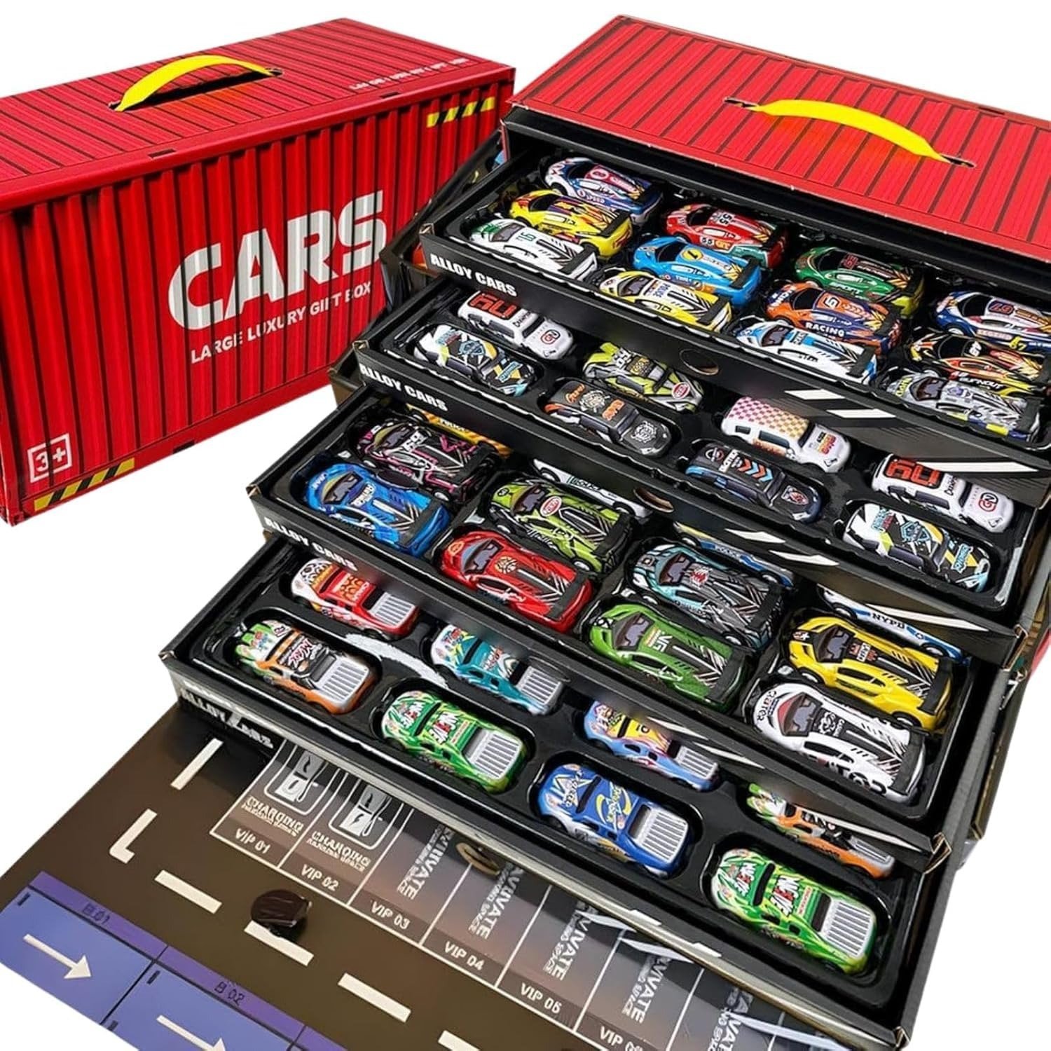48 PCS Pull Back Toy Cars Set for Kids